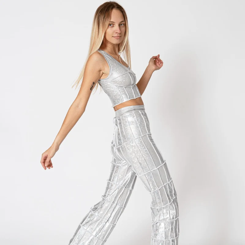 ZERO WASTE Silver Pants "MARLENE"