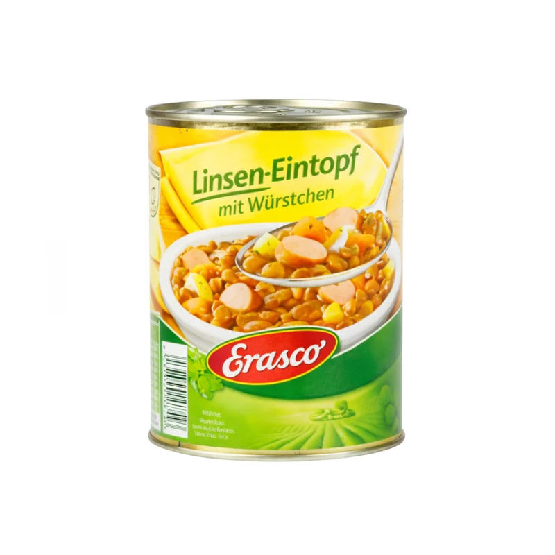 Dosensafe Linsen-Eintopf mit Würstchen