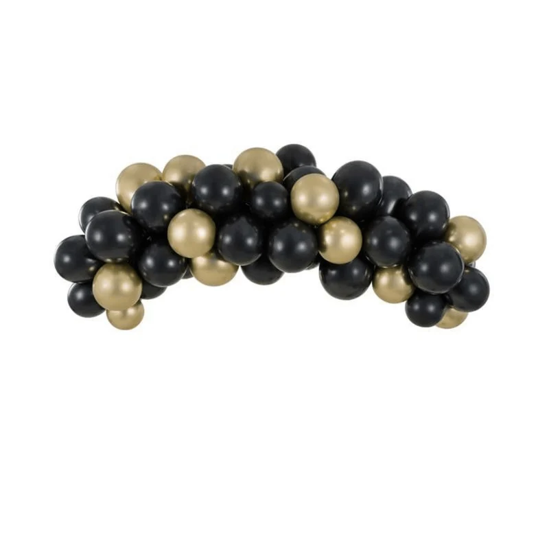 Ballongirlande Schwarz und Gold, 200cm