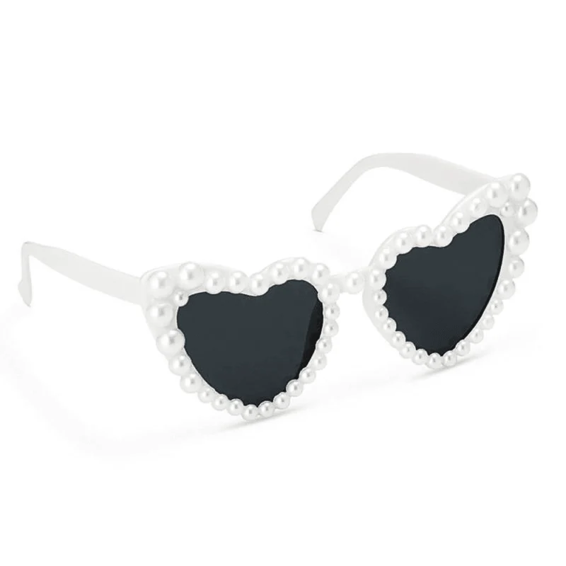 Sonnenbrille Herzform mit Perlen