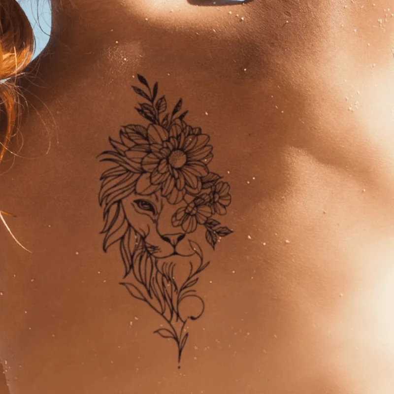Blumenlöwe Tattoo Waterless