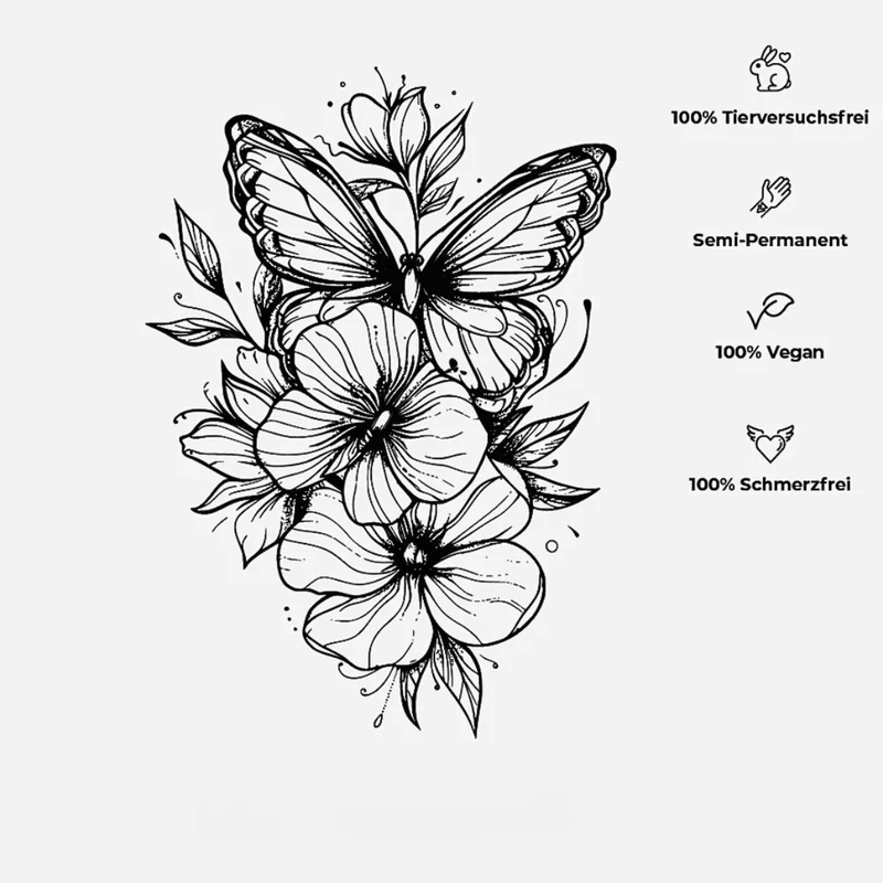 Frühling Schmetterling Tattoo Waterless