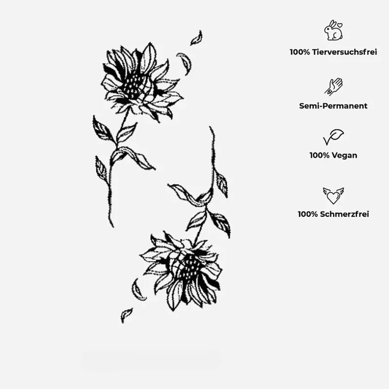 Blumenblüten Tattoo Waterless