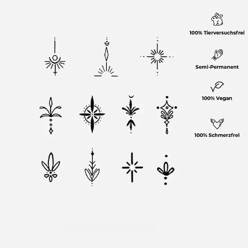 Orientalisches Finger Tattoo Set Waterless