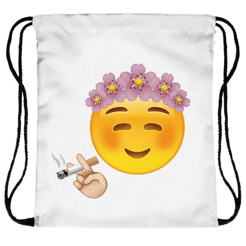 Turnbeutel Emoji Blumenkranz