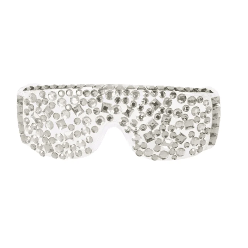 Disco Brille Diamanten weiss-silber