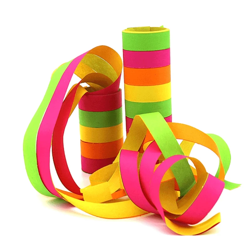 2x Luftschlange neon bunt L. 4 Meter