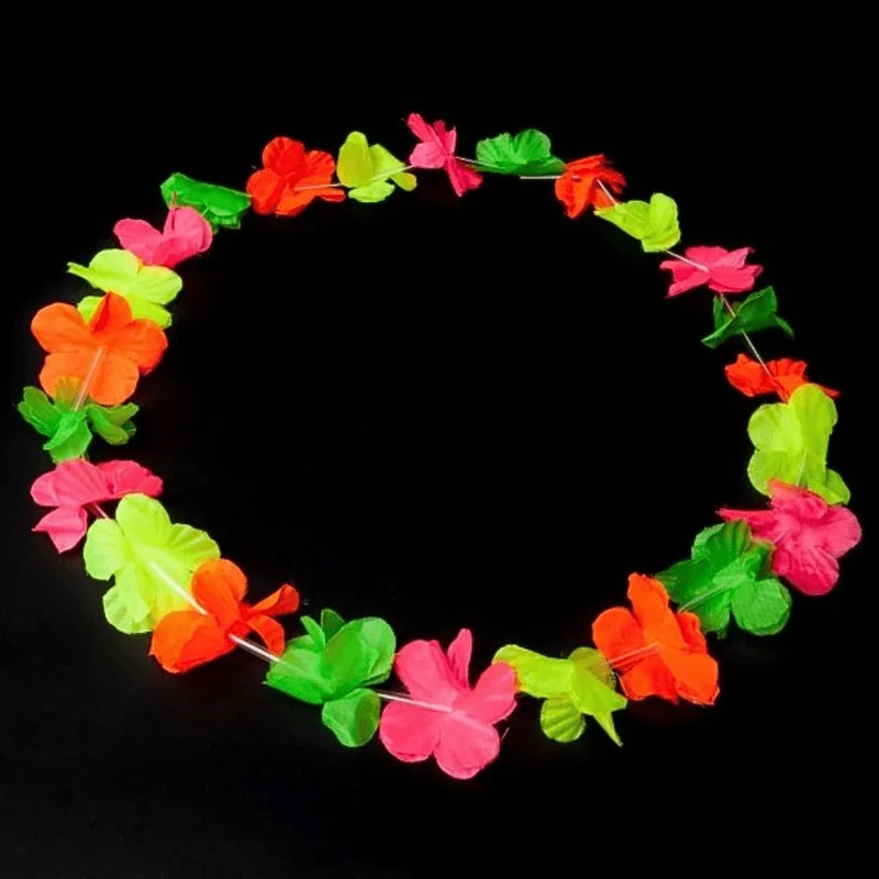 Neon Hawaiikette / Blumenkette Schwarzlicht