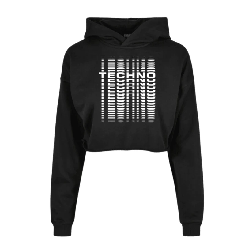 TECHNO BLEND Oversized Cropped Hoodie