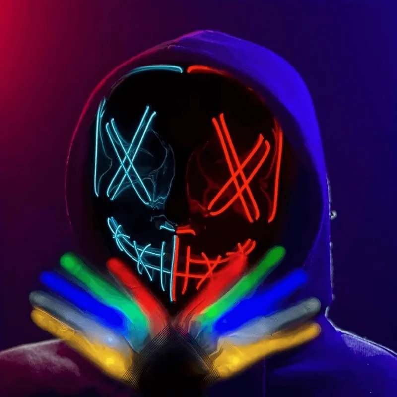 X leuchtende Maske Mehrfarbig
