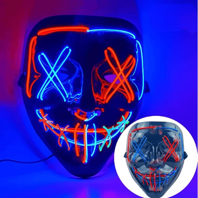 X leuchtende Maske Mehrfarbig