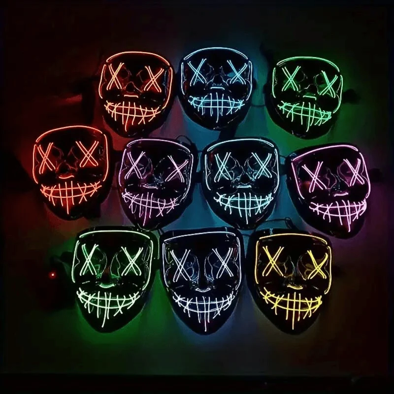X leuchtende Maske Einfarbig