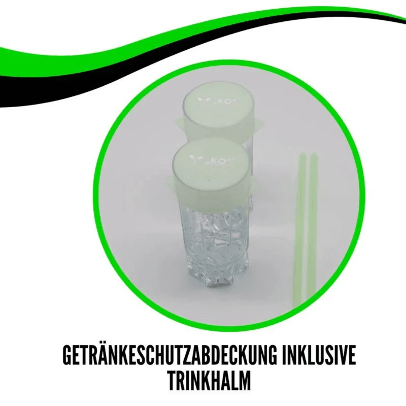 Türsteher für dein Getränk mit Strohhalm Fluoreszierend (Nachleuchtend)