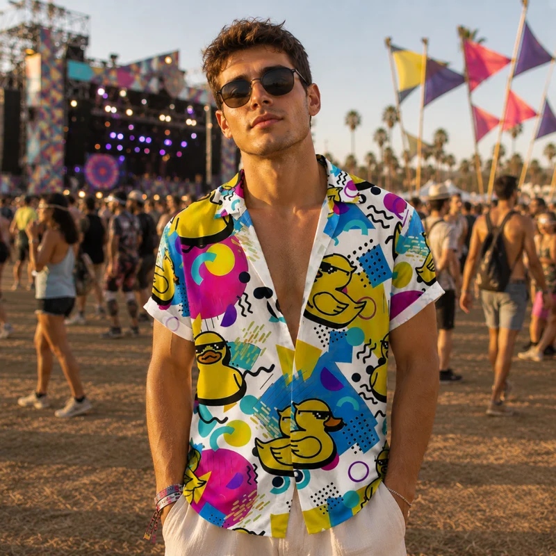 Festival Hemd Herren Crazy Duck