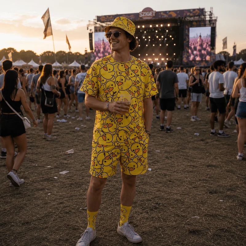 Festival Outfit THE DUCK T-Shirt 2-teilig