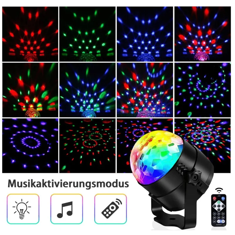 RGB Partylampe mit Musiksteuerung & Fernbedienung