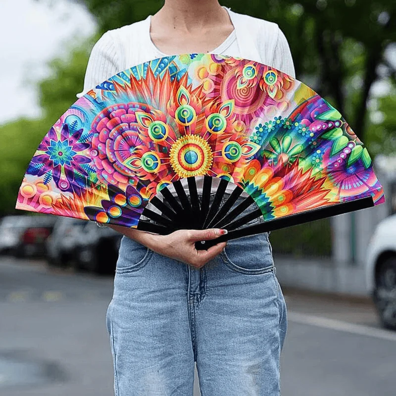 XXL Fächer 64cm Psychedelisch