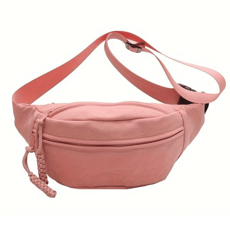Große Bauchtasche in Rosa mit drei Fächern