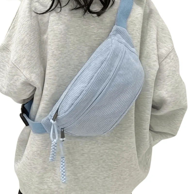 Große Cord Bauchtasche mit drei Fächern