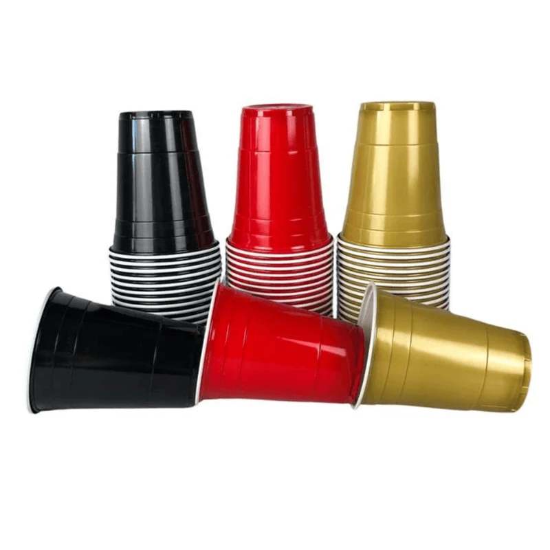 EM Beer-Pong Becher Set in Deutschland Farben (20x Black Cups, 20x Red Cups, 20x Gold Cups)