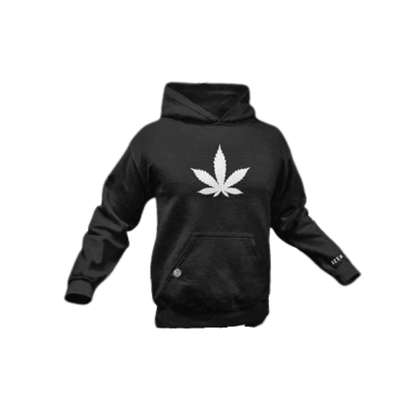 Hemp Leaf Premium Hoodie (schwarz)