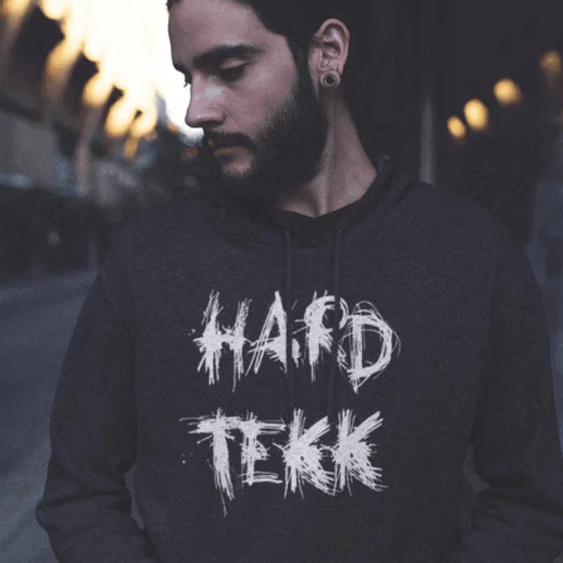 Scratched Hardtekk Premium Hoodie (schwarz)