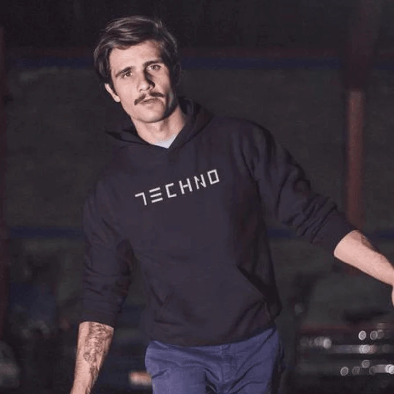 Minimalistic Techno Premium Hoodie (schwarz)