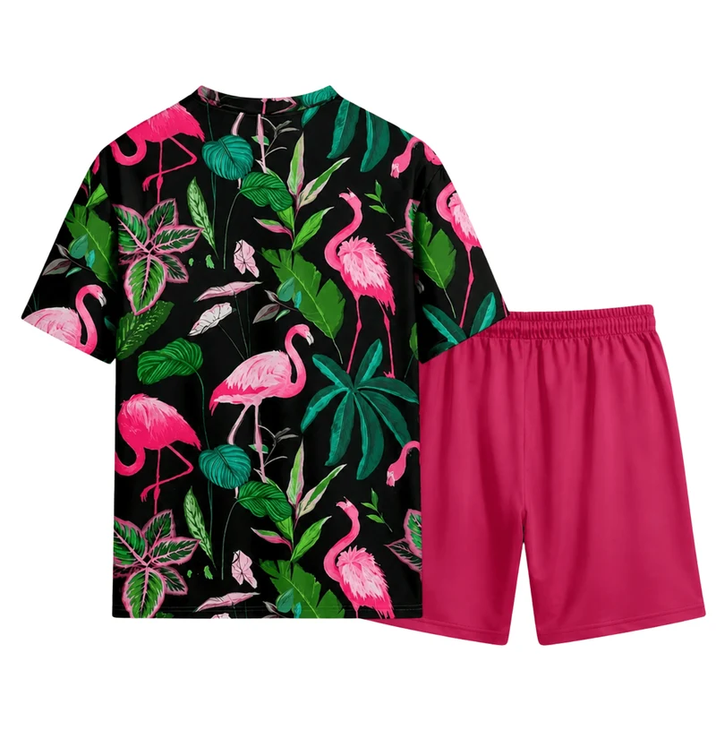 Festival Outfit Flamingo Jungle T-Shirt 2-teilig