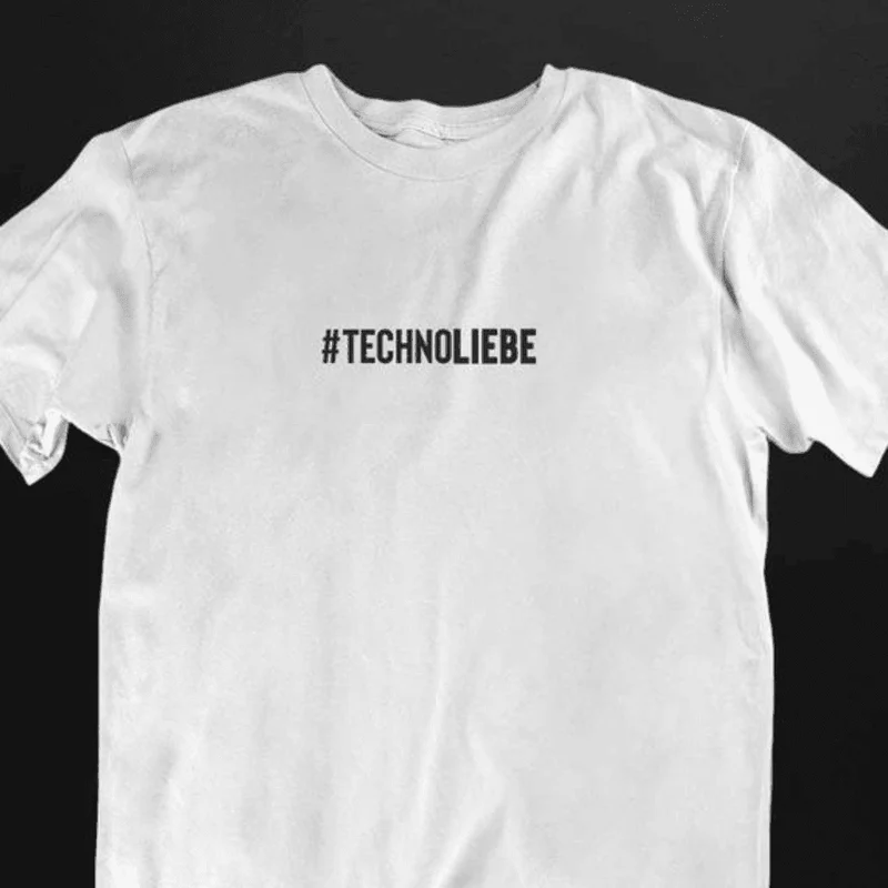 #technoliebe T-Shirt (schwarz oder weiß / unisex)