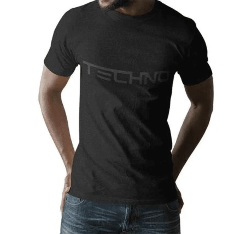 All black Techno T-Shirt (unisex)