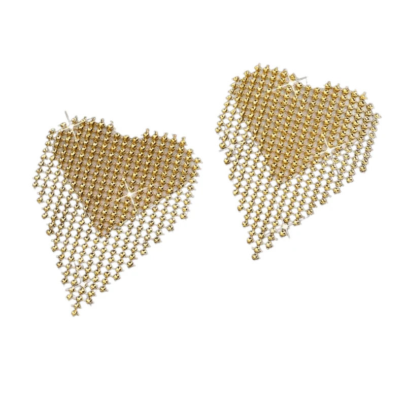 Nippel Pads in Herz Form Glitzer Gold
