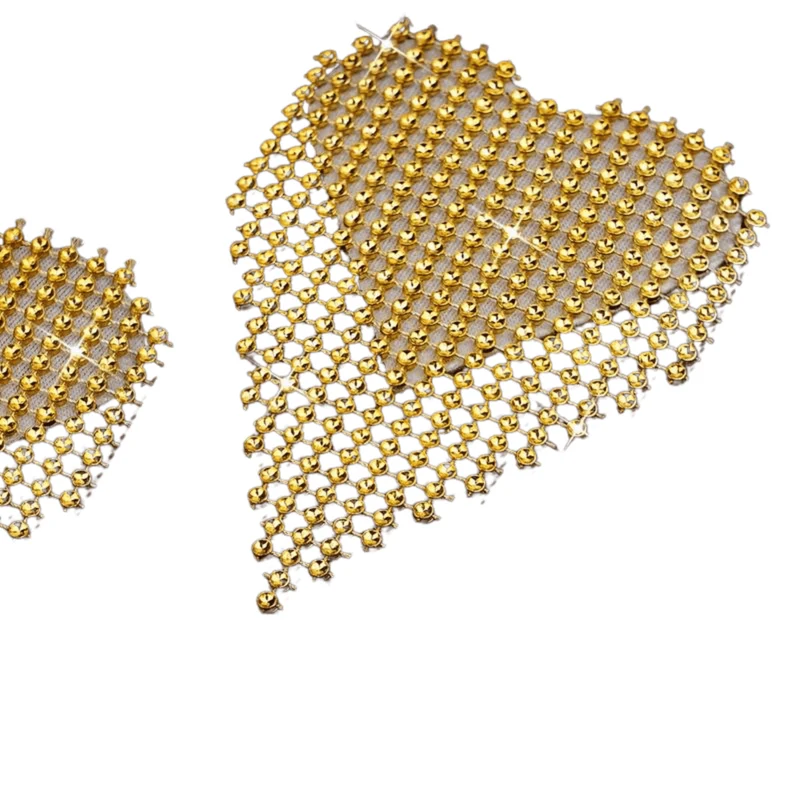 Nippel Pads in Herz Form Glitzer Gold