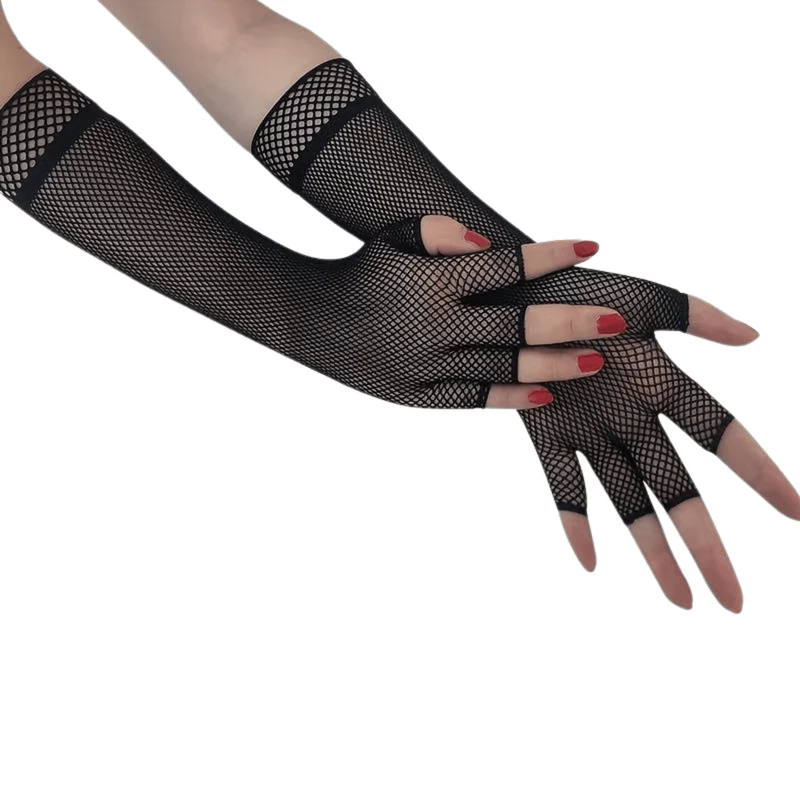 Lange Handschuhe Netz Optik