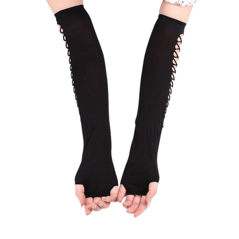 Fingerlose lange Handschuhe Netz Optik