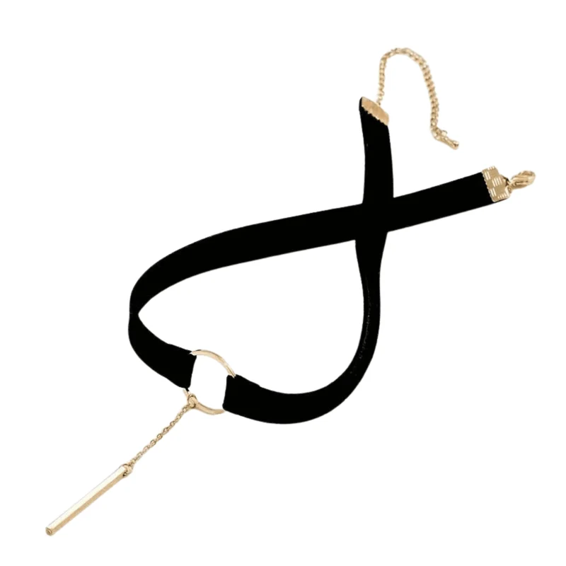 Choker Halsband mit Streifenanhänger