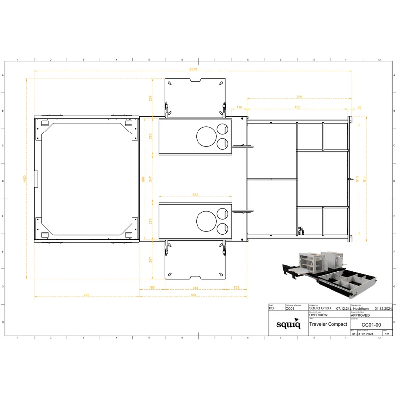squiq Traveler COMPACT Heckauszug Campingbox für SUV Kombi