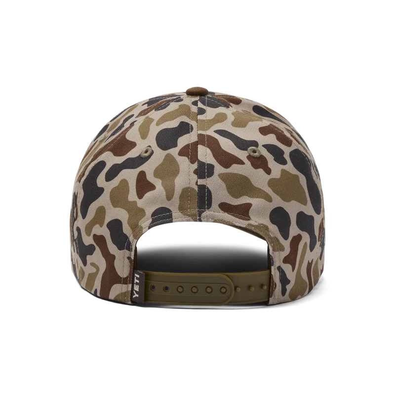 YETI® Wetlands Camo Logo Badge Mid Pro Cap mit flacher Krempe