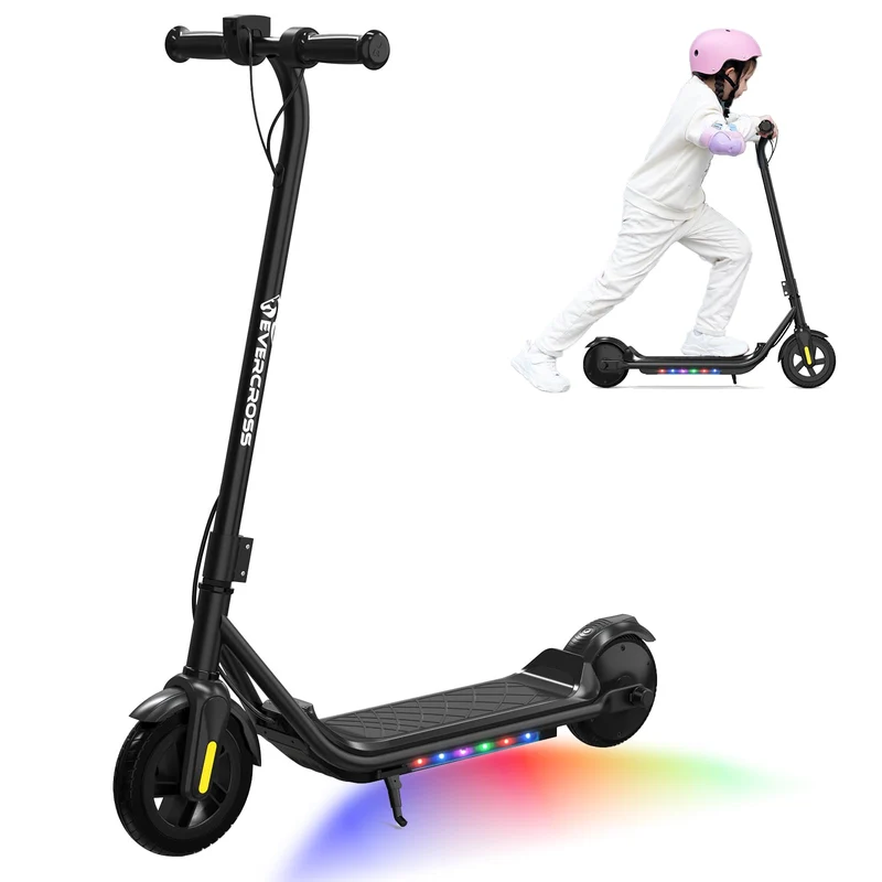 EVERCROSS Elektroroller Kinder Leicht - 7 Farben LED Lichter