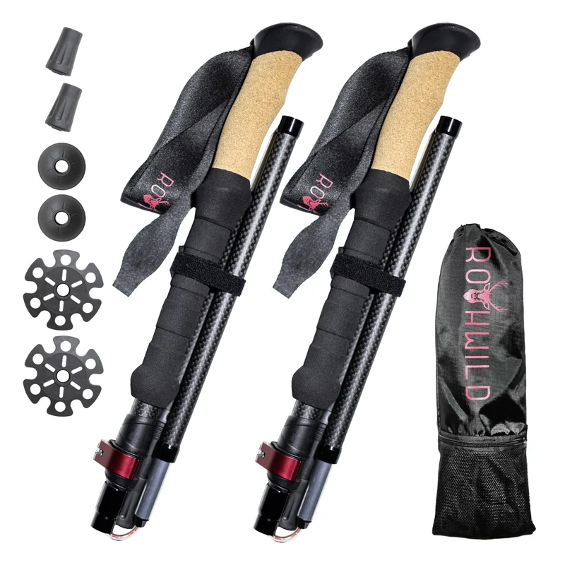Rothwild Platzhirsch Carbon Wanderstöcke faltbar 105-125cm