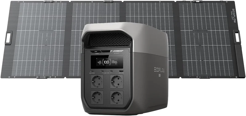 EF ECOFLOW LiFePO4 Stromerzeuger, 400 W, 500 W, 048 Wh, klappbar, verstellbar, Grau/Schwarz