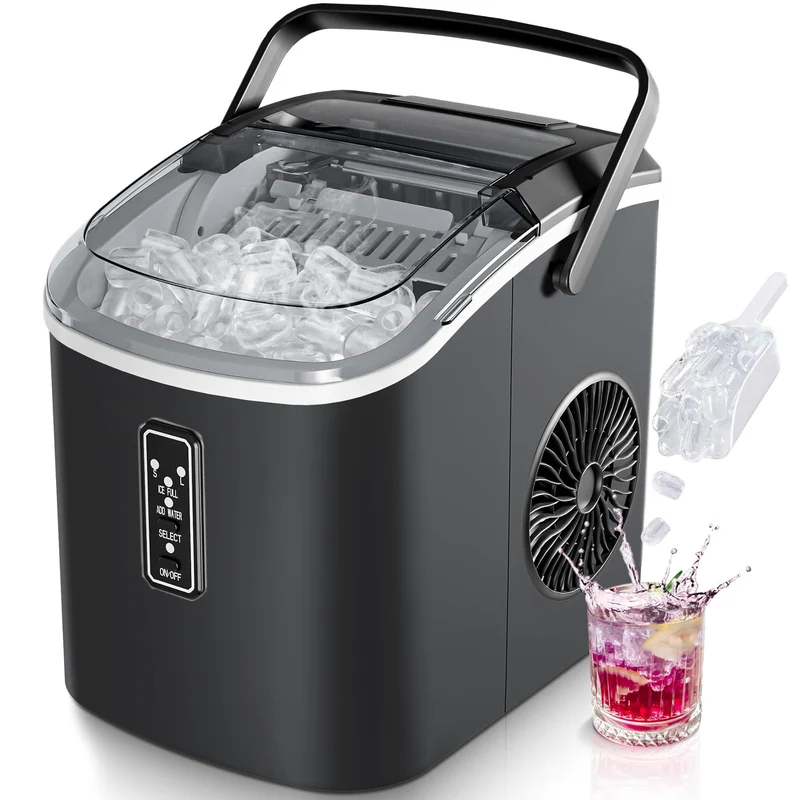 EUHOMY Eiswürfelmaschine klein, 12 kg/Tag, selbstreinigend, schwarz