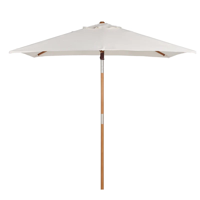 Sekey Holz-Sonnenschirm 200 × 150 cm rechteckig knickbar UV50+ Creme