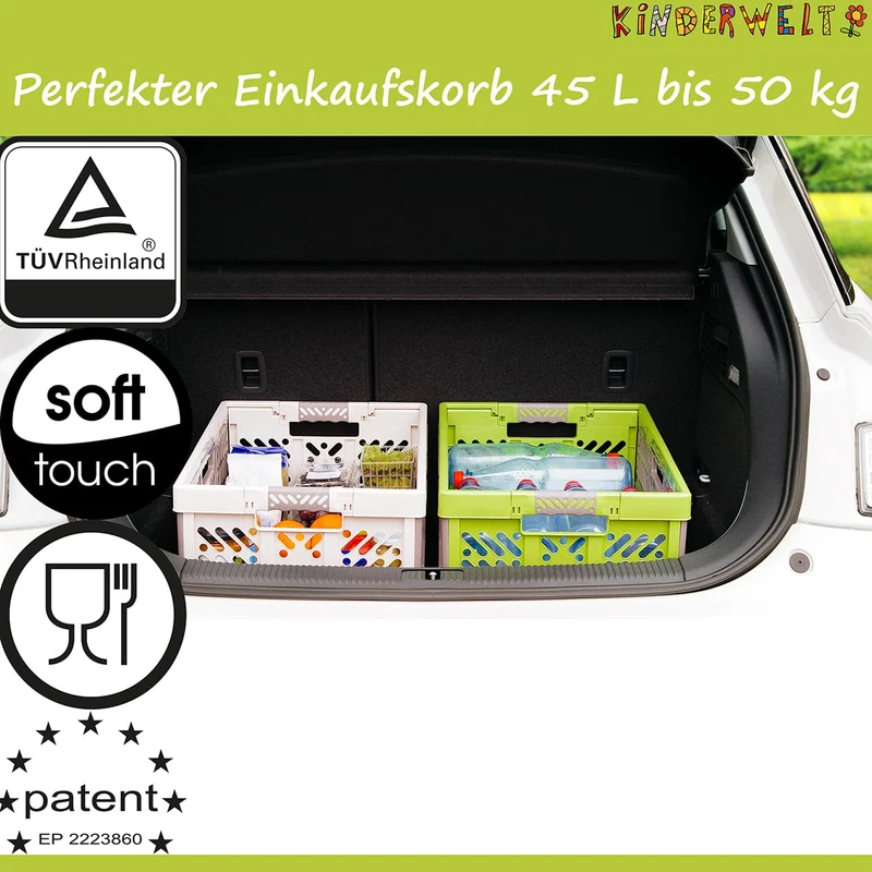 KiNDERWELT Profi-Klappbox 45 L, 2er-Set, belastbar bis 50 kg, blau