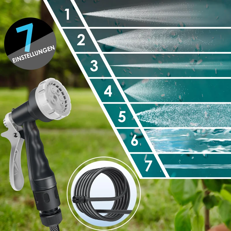 KESSER Schlauchtrommel mit 25 m Gartenschlauch, Wandmontage, 180°