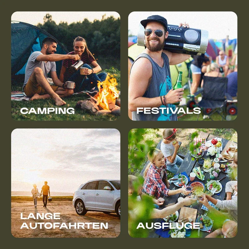 PLUG IN FESTIVALS Kompressor Kühlbox 50 Liter bis -20 °C 12V/230V