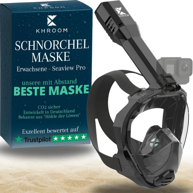 Khroom Seaview Pro Schnorchelmaske Vollmaske L/XL Schwarz