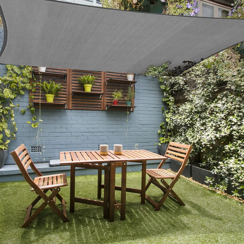 HAIKUS Sonnensegel 4x5 m rechteckig aus HDPE mit UV-Schutz, grau