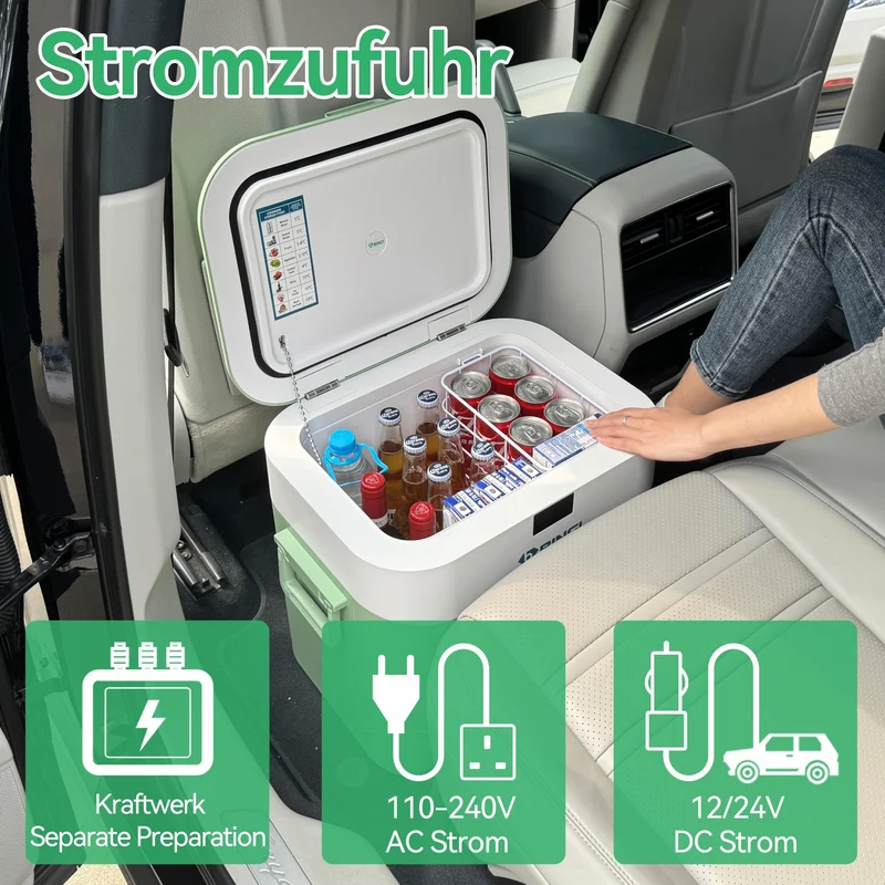 BINGI Kompressor-Kühlbox 22 Liter, 12/24 V und 230 V, HC-22P2