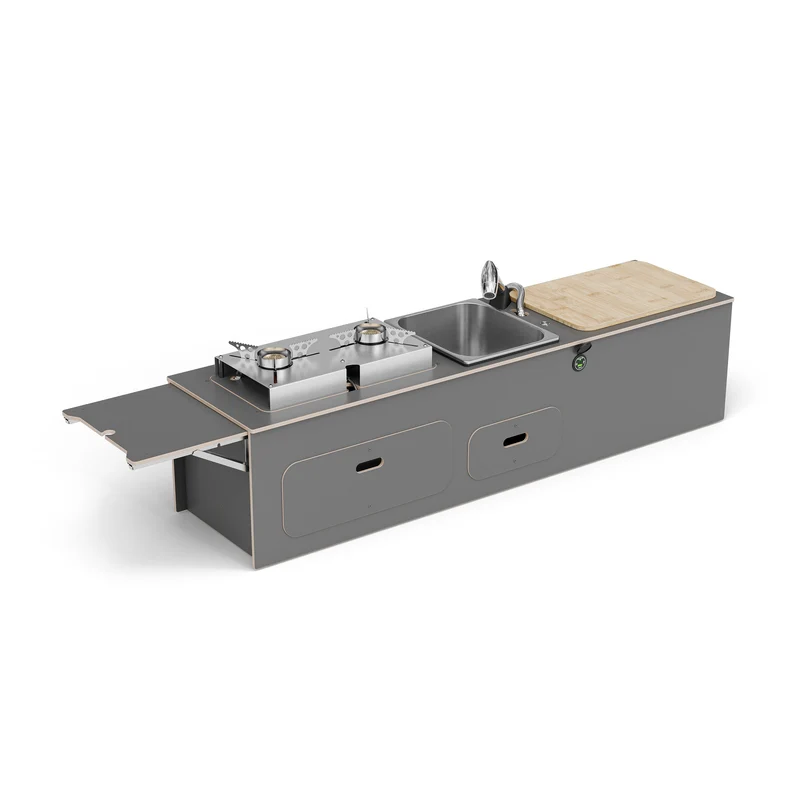 BENCH2 Küchenbox inkl. Gaskocher, Spülbecken und Wassersystem