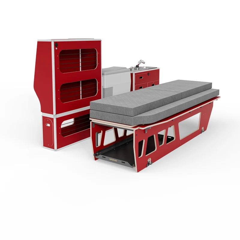 CENTERLINE Komplettset inkl. Küche, Bett mit Heckauszug, Schränken und Kühlbox